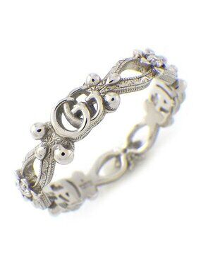 Gucci Ring Flora Double Flower Diamond 18k White Gold